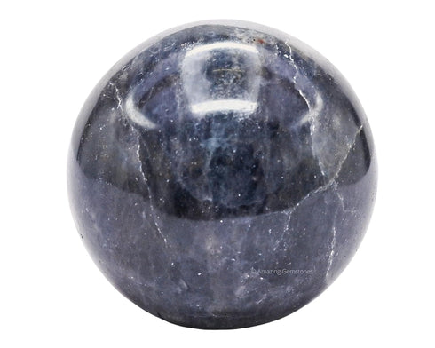 Iolite Crystal Ball with Stand - 2.5" Large Crystal Sphere for Meditation and Decorative Use