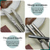Black Dinner Knives Set, 12 Pieces, Titanium Plating Stainless Steel, Dishwasher Safe Cutlery Set