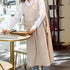 Premium Plus Size Adjustable Waistline Bib Apron, Soft Cotton Blend with Pockets (Cream Color)