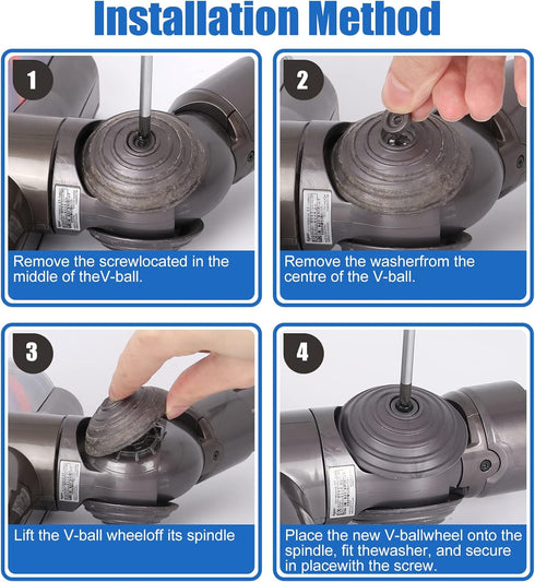 Replacement Ball Wheel Parts for Dyson Vacuum Cleaner - Compatible with V6, V7, V8, V10, DC58, DC59, DC62