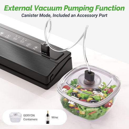 GERYON Vacuum Sealer Machine, Food Vacuum Sealer with Powerful Suction, Easy to Use, Starter Kits Included