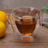 Heart Shaped Double Walled Insulated Glass Coffee Mugs, 8 oz Clear Aesthetic Tea Cups