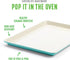 GreenLife 18.5" x 13.5" Healthy Ceramic Nonstick Half Cookie Sheet Baking Pan, PFAS-Free, Turquoise