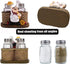Salt and Pepper Shakers Set, Sitting Chef Decorative Statue Spice Organizer, Glass Spice Jars with Holder Gift for