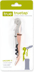 True Brands TrueTap Double Hinged Waiters Corkscrew, Stainless Steel Wine Key with Foil Cutter, Copper