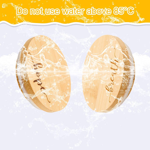12 Set Tessco for you Pieces Yogurt Jar Lids Inspirational Yogurt Bamboo Lids with Silicone Sealing Compatible with Oui