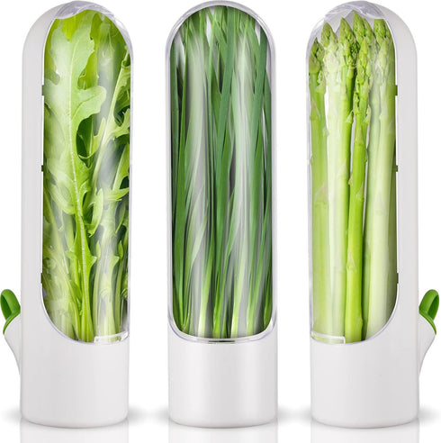 Herb Saver Pod, Herb Keeper Vegetable Fresh Containers for Refrigerator, Keeps Greens Fresh for 2-3 Weeks (2)