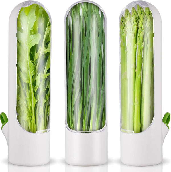 Herb Saver Pod, Herb Keeper Vegetable Fresh Containers for Refrigerator, Keeps Greens Fresh for 2-3 Weeks (2)