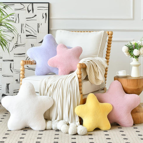 15" Xiashrk Star Pillow, Decorative Throw Pillows for Bed Couch, Star Shaped Pillow Plush Floor Cushions Room Decor