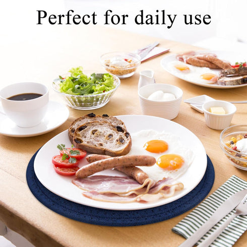 SHACOS 8 Inches Trivets for Hot Dishes - 4 Pieces Cotton Mats for Kitchen Countertops and Heat-Resistant Pot Holders