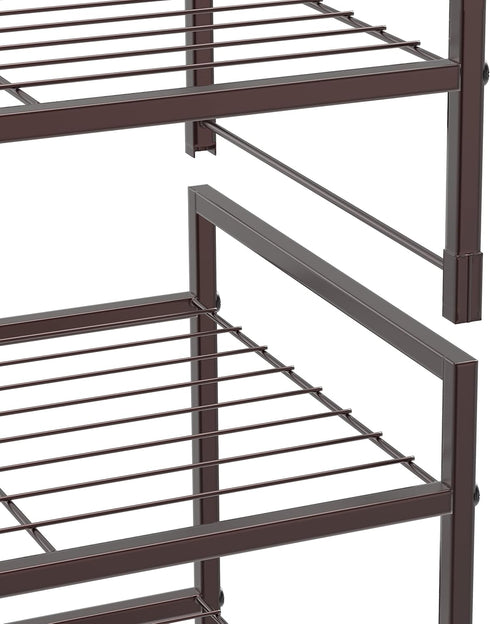 3-Tier Simple Houseware Stackable Shoes Rack Storage Shelf, Bronze