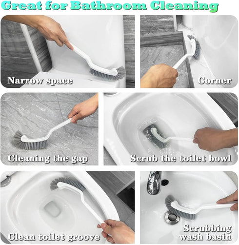 HONGSAGE 2Pcs Cleaning Brushes, Multi-Purpose Right Angle Brush Scrubbing Kitchen Bathroom Deep Cleaning Edge Corner