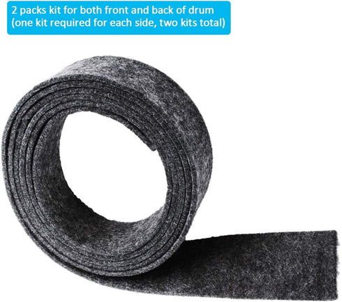 33001807 Dryer Drum Felt Seal Kit (2 Packs) - Exact Fit for Whirlpool May-tag, Replaces AP4043269 AH2035631