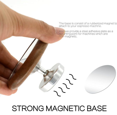 Espresso Lens Reflective Mirror Flow Rate Observation Tool, Wooden Base Magnetic Cafe Machine Accessory for Home Barista