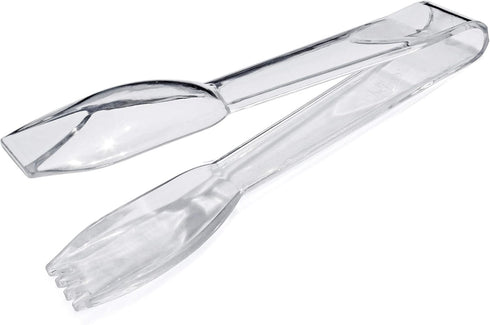 High Heat Plastic Straight Edge Utility Tong, 6", Clear, Set of 12, New Star Foodservice 35582