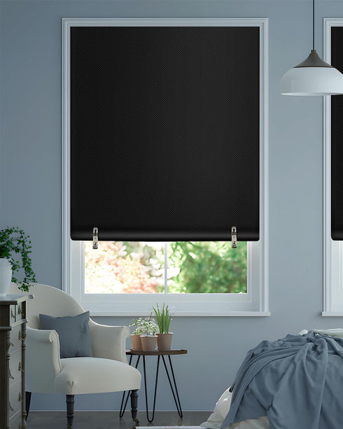 Blackout Roller Shades, Portable Blinds No Tools No Drill, UV Protection & Thermal Insulation for Bedroom Living Room