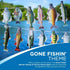 Havercamp Gone Fishin String Hanging Banner for Fish Fry, Bass Fishing, Freshwater & Salt Water Tournament Decor