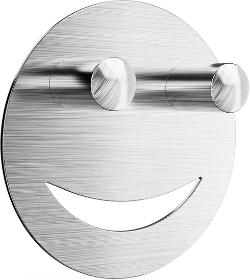 Dlilise Stainless Steel Smiley Face Sponge Daddy Holder, Brushed Silver Sink Caddy Organizer