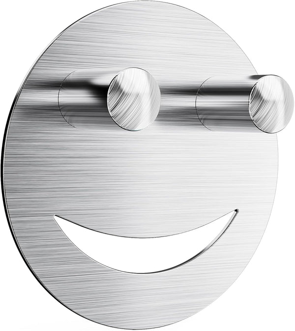 Dlilise Stainless Steel Smiley Face Sponge Daddy Holder, Brushed Silver Sink Caddy Organizer