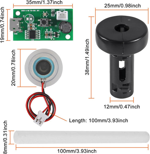 4Pcs USB Humidifier Module USB Spray Module Circuit Board Atomization Module 5V Atomization Plate Circuit Board Atomization Module Atomizer DIY Incubation Experimental Equipment by DWEII