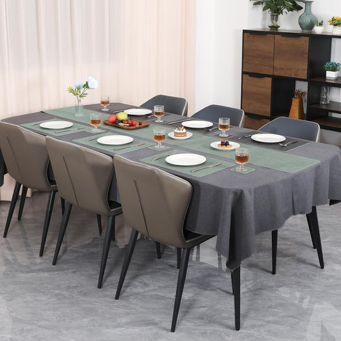 Chitomars 72 Inches 12 72 Inch) Table Runners Long, Dual-Sided Faux Leather Farmhouse Table Runner Waterproof Heatproof