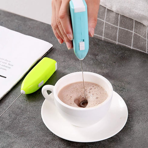 Electric Milk Frother, Handheld Coffee Whisk Mixer, Battery Operated Stainless Steel Drink Mixer
