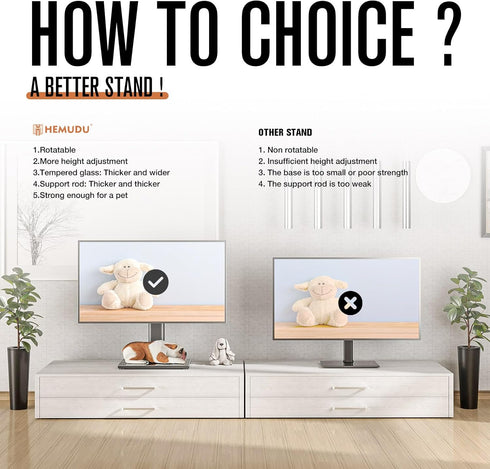 Hemudu 27-60 inch 400x400mm HT06B-002 Universal Swivel TV Stand - Table Top TV Stand for LCD LED TVs - Height