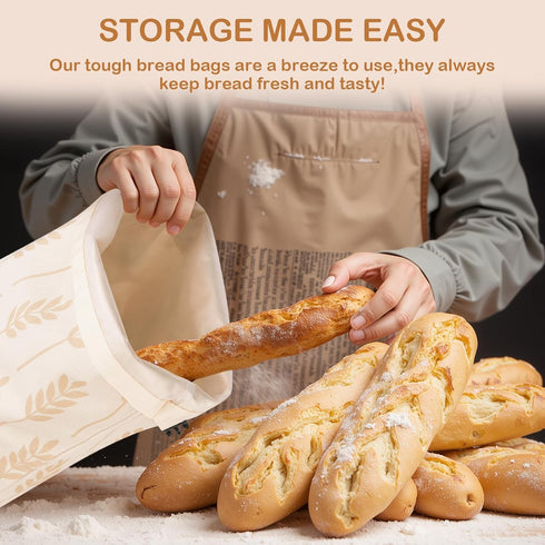 16.9"x12.6" 2 LAKE OF FIRE Reusable Bread Storage Bags for Homemade Bread with Reusable Bowl Covers,Large Sourdough