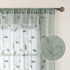 HOMEIDEAS Sage Green Sheer Curtains, 52 x 54 Inch Length, 2 Panels Embroidered Leaf Pattern for Bedroom and Kitchen