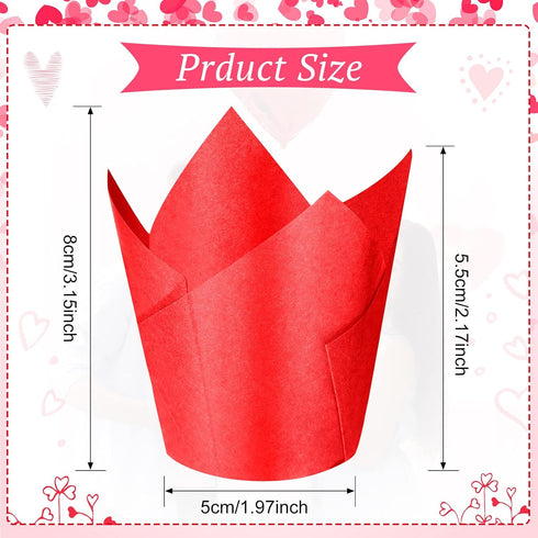200 Pcs Tulip Cupcake Liners Muffin Baking Cupcake Liners Baking Cups Holders Heat Resistant Muffin Liners Wrappers for Wedding Party Birthday Baby Shower Party (Vivid Color) by Meanplan