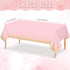 4 Pack 54x108 FunnyPars Pink and Gold Plastic Tablecloth for Parties, Pink Disposable Table Cloth for Rectangle Tables