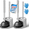 FORASTO 2Pack 2 in 1 Toilet Brush and Plunger Set, Extended Handle