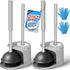 FORASTO 2Pack 2 in 1 Toilet Brush and Plunger Set, Extended Handle