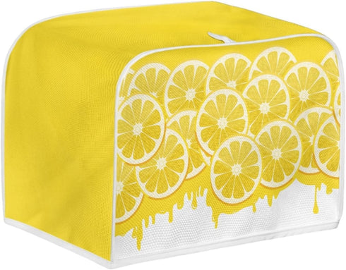 Toaster Cover 4 Slice, Yellow Lemon Washable Protector, Dustproof Kitchen Appliance Accessories, Women Gift