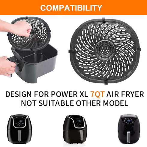 Air Fryer Grill Pan for Power XL Gowise 7QT, Nonstick Coating Crisper Plate, Replacement Parts, Accessories, Enamel