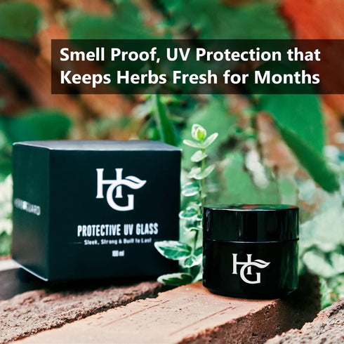 Oz (50 ml) Herb Guard - Eighth Ultraviolet Jar Airtight UV Protection Keeps Goods Fresh for Months