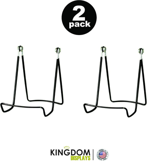 MADE IN USA 2-Pack Adjustable Metal Easels, Sturdy & Durable for Displaying Books, Frames, Plates
