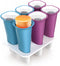 Zoku Summer Pops - 6 Squeezable Silicone Molds with Reusable Spill-resistant Lids and Tray