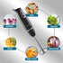 Elite Gourmet Immersion Hand Blender 500 Watts, 2 Speed Mixing, Stainless Steel Blades, Black