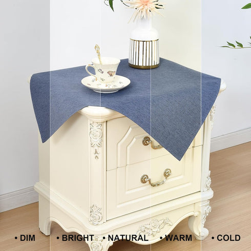 24 24 Inch Wolkemer Farmhouse Faux Linen Square Tablecloth x - Water Resistant Table Cloth Washable Wipeable Table