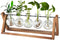 CFMOUR Plant Terrarium with Wooden Stand, Desktop Propagation Stations Glass Air Planter