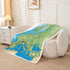 90" 90" Feelyou World Map Sherpa Blanket - Continental Europe Fleece Throw, Ocean Nautical Sea Adventure Plush