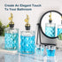 2 Pack 12 Oz Mouthwash Dispenser for Bathroom, Luxury Diamond Glass Mouth Wash Container, Glass Mouthwash Dispenser