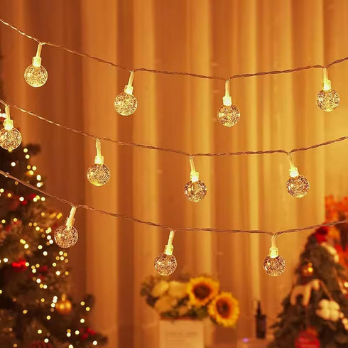 GTSYDING 19.6 40 8 Bubble Globe String Lights USB Powered, FT LEDs Modes Waterproof Hanging Crystal Ball Fairy Lights