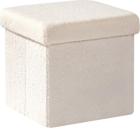 PINPLUS Storage Ottoman Cube Square Shaped Ottomans with Storage Foot Stool Footrest