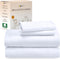 California Design Den Soft 100% Cotton King Size Bed Sheets Set with Deep Pockets, Cooling White Sheets with Sateen