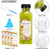 48pcs 12oz TOMNK Juice Bottles, Reusable Plastic Juice Bottles with Caps and Labels, Funnel, Brush Beverage Containers