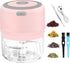 Electric Herb Grinder, 3.5 Inch Large Grinders for Dry Fresh Herbs and Spice, Portable USB Charge, Pink