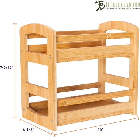Totally Bamboo 2 Shelf Spice Caddy, Kitchen Countertop or Cupboard Organizer Rack