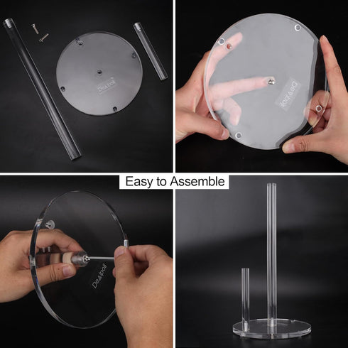 Clear Acrylic Paper Towel Holder, Premium Countertop Dispenser Stand for Kitchen, One-Handed Manipulation (DP014)